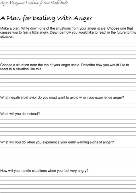 anger management pdf worksheets