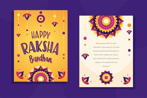vector raksha bandhan greeting card template