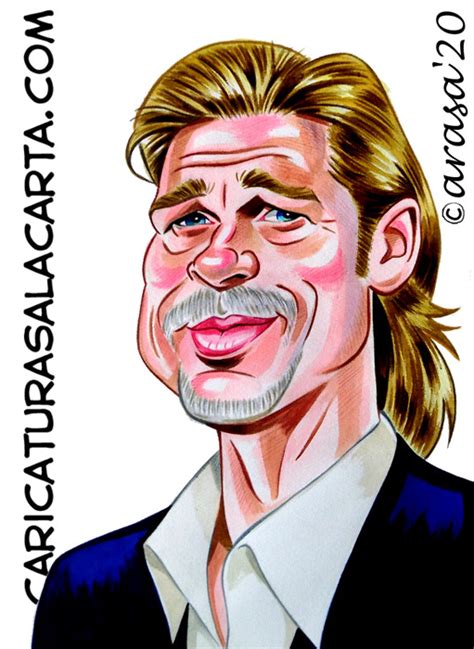 Brad Pitt Y Su Oscar En Caricaturas De Famosos Caricatura De Sex Symbol