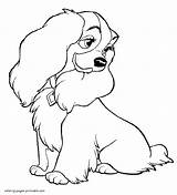 Lady Tramp Coloring Pages Cartoon Colouring Printable Disney sketch template