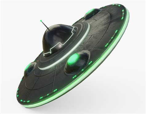 flying saucer ufo animated  asset cgtrader