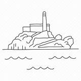 Alcatraz Landmarks Iconfinder sketch template