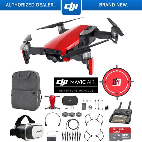 dji mavic air flame red drone combo  wi fi quadcopter  remote controller mobile