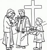 Coloring Padre Sacrament Confirmation Communion Reconciliation Baptism Indio sketch template