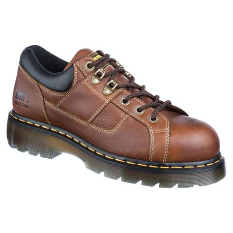 mens dr martens gunby industrial trailblaz steel toe work shoes teak  work boots