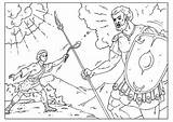 Goliath Goliat Davide Golia Colorare Malvorlage Ausmalbilder Ausmalen Bijbelse Schoolplaten Dominical Malvorlagen Cristianos sketch template
