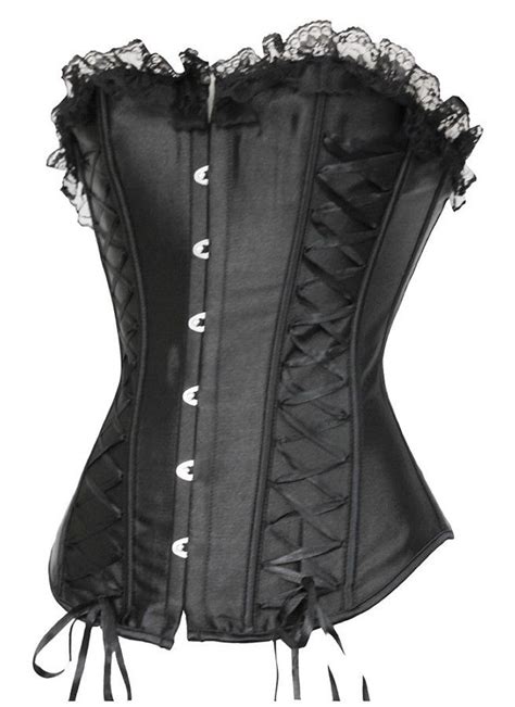 black satin corset corset bustier overbust corset black corset