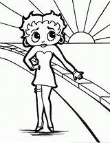 Betty Boop Coloring Pages Kids Printable Color Simple Library Choose Board Imagixs sketch template
