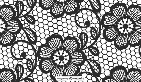 black lace pattern design vector