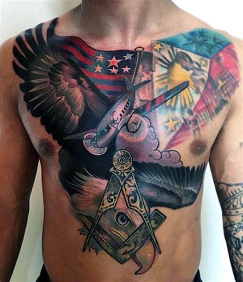 scintillating chest tattoos  men