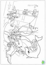Mermaid Barbie Tale Coloring Pages Dinokids Colouring Colorin Print Close sketch template