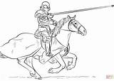 Knight Coloring Horse Pages Drawing Draw Archer Medieval Step Knights Rider Dark Printable Supercoloring Sketch Horses Color Tutorials Norman Pencil sketch template