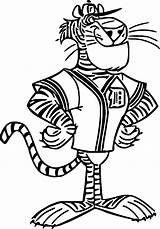 Coloring Tigers Detroit Mascot Cartoonized Character Wecoloringpage sketch template