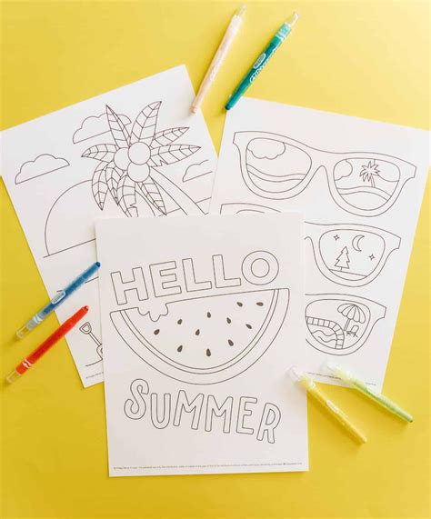 funny summer coloring pages