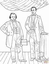 Coloring Lincoln Douglas Debates Pages Drawing sketch template