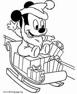Mickey Coloring Mouse Baby Santa Claus Pages Colouring Printable Christmas Disney Print Kids Printables Xmas Friends Cartoons sketch template