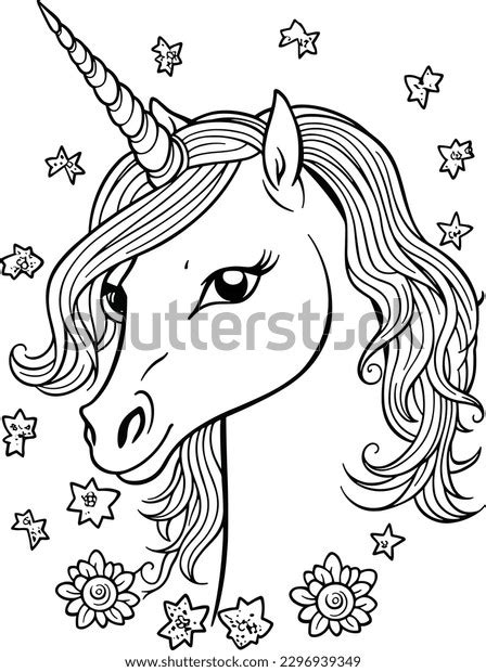 unicorn coloring pages kids adults stock vector royalty