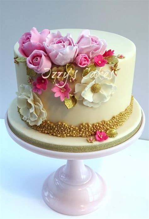 elegant pink and gold birthday by izzy s cakes 25th birthday cakes