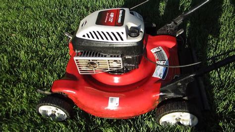 yard machines   powered lawn mower final  startup april   youtube