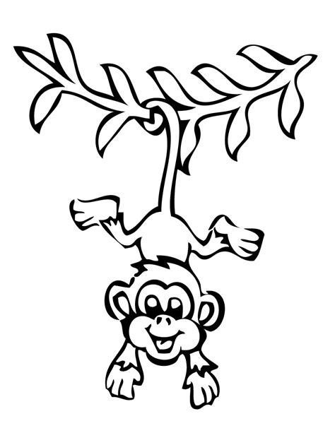 cute monkey coloring pages    print