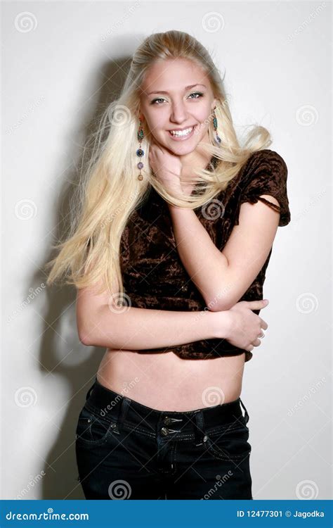 Cheerful Beautiful Blond Girl Stock Image Image Of Blonde Caucasian