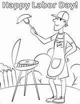 Labor Coloring Happy Pages Printable Grill Bbq Categories sketch template