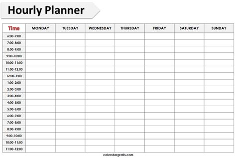 pin  weekly schedule template