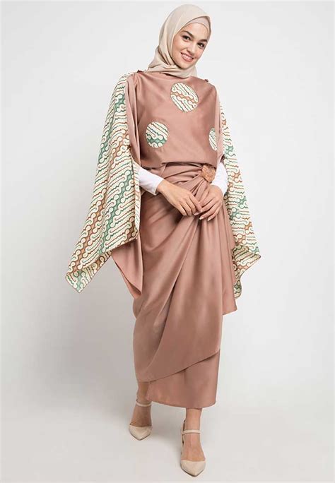 model gamis batik kombinasi polos terbaru