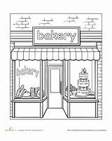 Bakery Coloring Worksheet Education Pages Places Colouring House Worksheets Preschool Town Color Community Adult Drawing Sheets Window Adults Read Kleurplaat sketch template