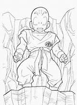 Krillin Coloring Dragon Ball Print Pages sketch template