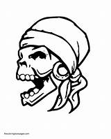 Pirate Coloring Skulls Pages Skull Library Clipart Illustration Clip sketch template
