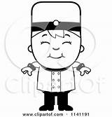 Hotel Bellhop Smiling Boy Coloring Clipart Cartoon Thoman Cory Outlined Vector Girl Worker Waving Friendly 2021 Clipartof sketch template