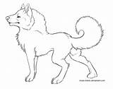 Lineart Wolf Deviantart Coloring sketch template