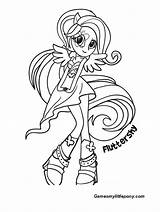 Pony Fluttershy Little Coloring Pages Color sketch template