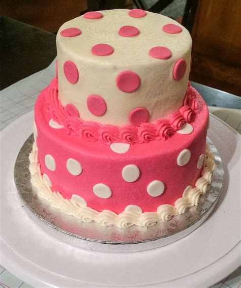 Pink And White Polka Dot Cake Round Cakes Pinterest Polka Dot