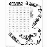 Word Search Printable Colors Color Kids Puzzles Coloring Print Elementary Pages Crafts Early Craft Freekidscrafts sketch template
