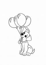Balloons Puppy Coloring Dog Pages Cute Animals Printable Categories Kids sketch template