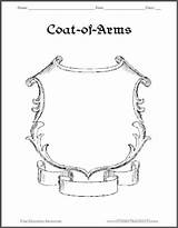 Arms Coat Printable Template Crest Templates Medieval Coats Family Middle Studenthandouts Sheets Ages Shield Google Times School Draw Assortment European sketch template