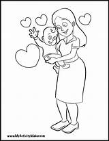 Coloring Pages Mother Colouring Mothers Happy Coloringhome Choose Board Popular Comments sketch template