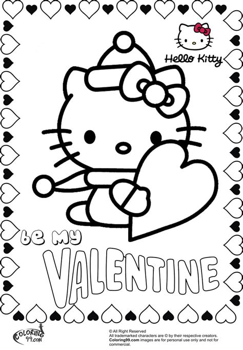 kitty   valentine coloring pages valentines day coloring