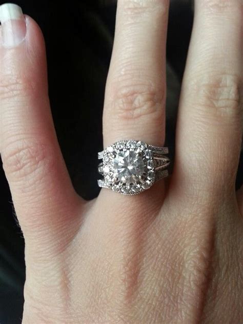 Engagement Ring With Double Wedding Band