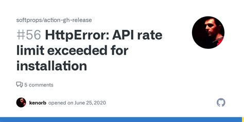 httperror api rate limit exceeded  installation issue