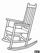 Chair Rocking Coloring Wooden Para Pages Colorear Printable Drawing Dibujo Clip Clipart Madera Rocker Color Muebles Una Sillas Silla Back sketch template