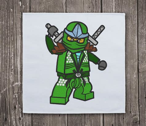 Green Ninja Lego Ninjago Embroidery Design