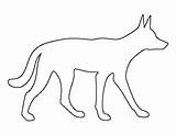 Dingo Outline Pattern Stencils Printable Animal Template Aboriginal Drawing Patternuniverse Dog Crafts Stencil Templates Clipart Print Use Dot Painting Australian sketch template