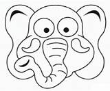 Mask Elephant Printable Coloring Pages Template sketch template