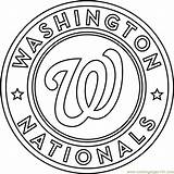 Nationals Coloring Washington Logo Pages Mlb Printable Color Coloringpages101 Online sketch template