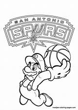 Spurs Coloring Nba Pages Basketball San Antonio Mario Team Logo Logos York Printable Teams Football Sheets Super Knicks Book Mets sketch template