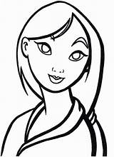 Mulan Coloring Princess Disney Pages Face Drawings Girl Clipart Book Draw Drawing Cartoon Girls Faces Colouring Kids Characters Index Print sketch template