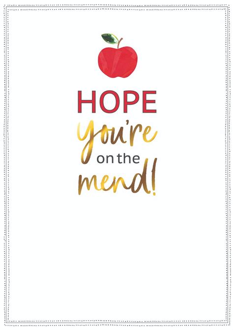 hope you re on the mend get well greeting card cards